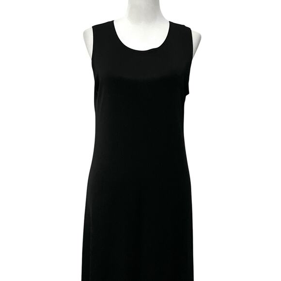 Comfy USA Black Knit Sleeveless Dress Midi Slinky Rayon Blend Stretch Women’s L - Picture 2 of 9